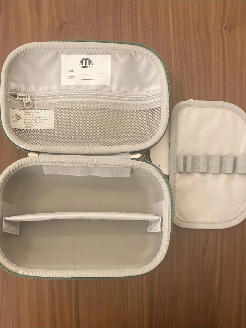 Uninni Hard Shell Travel Organizer Case w/ Removable Divider & Mesh Pocket NWT